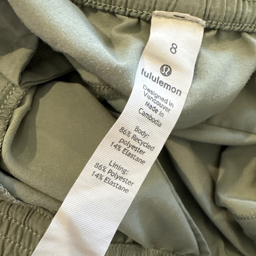 Lululemon Spring Break Away Short 4-way Stretch 3" W7ASHS Women's 8 Moss Green - Picture 4 of 8